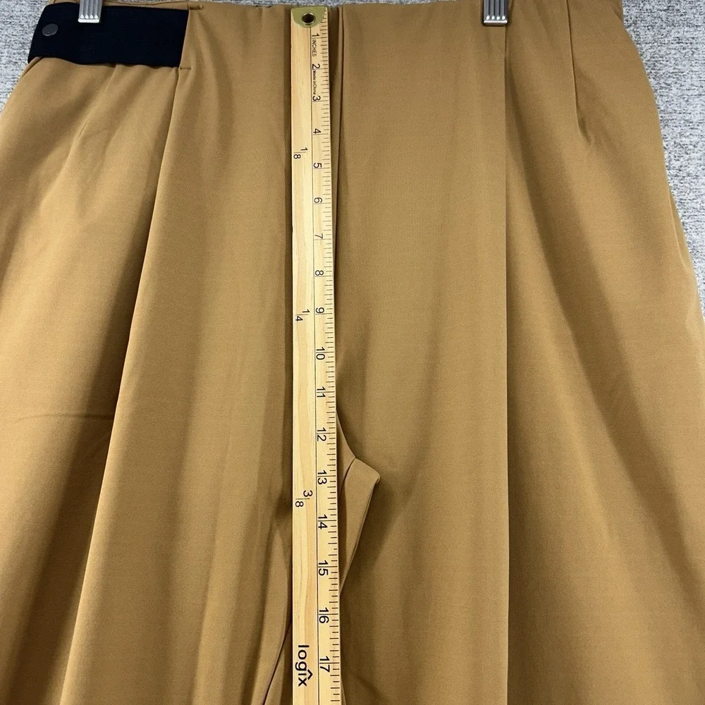 Aday Pleated Pants Women Size XL Brown Stretch Pull On Casual - Picture 7 of 11